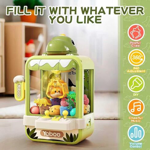 آلة Dinosaur Claw for Kids ، Mini Vending Machine Girls. Music.Electronic Mustenser Arcade Game Machine ، Claw Machine for Birthday Gifts Toys Age 3+ سنوات ، تشمل 32 لعبة صغيرة. in Kuwait