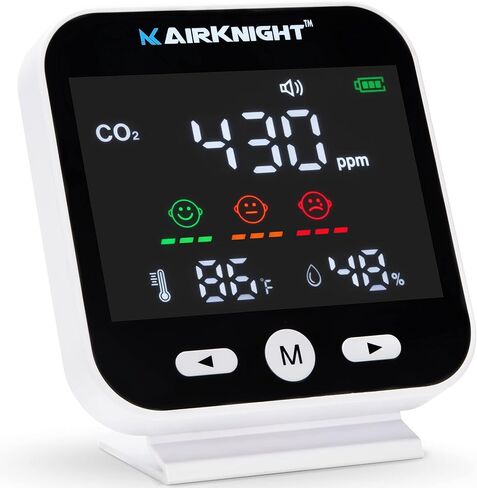 AirKnight Premium Indoor Air Quality Monitor Indoor & Air Quality Sensor. VOC detector, CO2 Monitor, Formaldehyde Detector HCHO, AQI, PM2.5, PM10 Temperature Humidity Air Monitor AQI CO2 Meter Gas Off in Saudi Arabia
