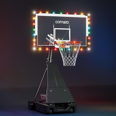 Basketball Hoop Outdoor with 44 Inch Shatterproof Backboard, 5.25-10FT Height Portable Basketball Hoop with Sandbag, Adjustable Basketball Goal System in Kuwait