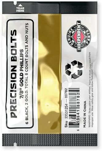 Independent Cross Phillips Head Black/Gold Standard Skateboard Hardware Sets - 7/8" in Saudi Arabia