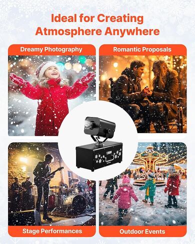 VEVOR Snow Machine, 800W Handheld/Hanging Snow Maker, Portable Wireless Remote Snowmaking machine with 1L Tank & Handle, Outdoor & Indoor Snowflake Maker for Christmas Party Stage Effect in Kuwait