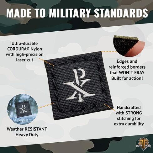 Mini Chi Rho Christogram Symbol Jesus Christ (Multicam on Black) Cat Eye Patch Compatible with Velcro, Morale Laser-Cut Patches for Backpacks, Patches for Caps, Plate-Carrier Patches in Saudi Arabia