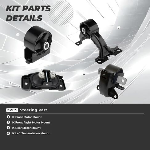 Front Engine Motor Mount Rear Transmission Mount Compatible with Mini Cooper / Mini Cooper S L4 1.6L 2002 - 2006 in Saudi Arabia
