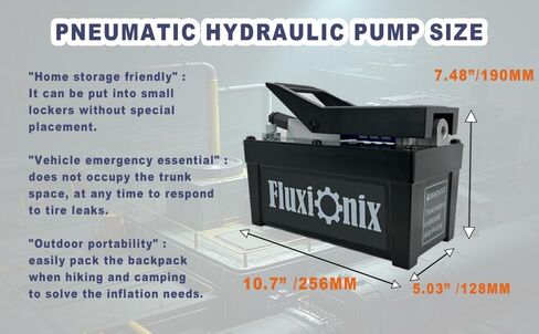 Air Hydraulic Pump 10,000 PSI, 1.7L Reservoir, NPT 1/4" Inlet, NPT 3/8" Oil Outlet,Hydraulic Pump Air Hydraulic Foot Pump with 6.6ft Pipe, Blue in Kuwait