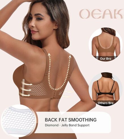 Oeak Womens مريحة حمالة صدرية الدفع Up Bras الدعم اللاسلكي رفع Brassiere v الرقبة تغطية كاملة كل يوم in Saudi Arabia