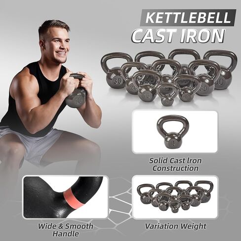 أوزان kettlebell من الحديد الزهر لصالة الألعاب الرياضية المنزلية ، تدريب على القوة الثقيلة ، معدات التمرين لـ HIIT ، اللياقة الوظيفية in Saudi Arabia