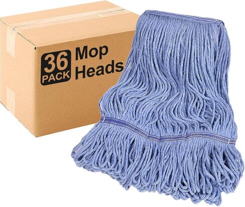 استبدال رأس MOP الثقيل ، السلسلة الطرفية العامة للقطن الصناعي الصناعي الزرقاء ، تعبئة Mapo MOPS الرطب لتنظيف الأرضية (حزمة من 4 رؤوس بديلة)) in Kuwait