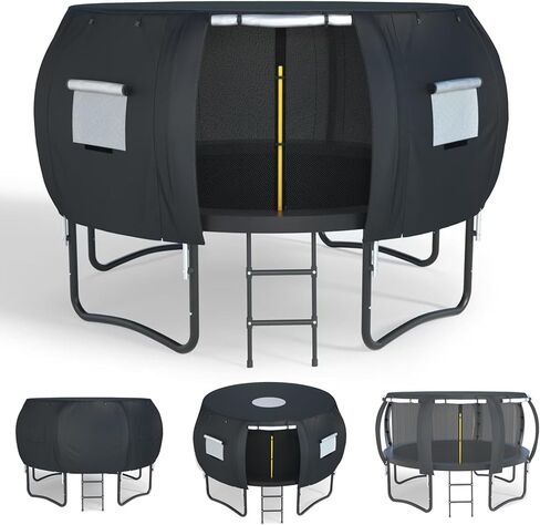XCZ trampoline cover, trampoline tent, with ventilation Windows, open design. Suitable for 8tf six-bar circular trampolines, waterproof/sunshade/storage protection in Kuwait