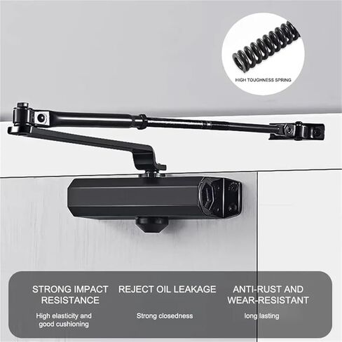 Hydraulic Buffer Automatic Door Closer 25KG to 85KG Adjustable Speed Positioning Door Closing Equipment Metal Spring Buffer(L-Automatic Payment) in Saudi Arabia
