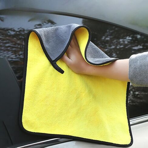 2Pcs Microfiber Thicken Cleaning Cloth Car Washing Towels Double Sided Soft Quick Dry Water-Absorption Window Wipe Rag 30 * 60cm in Saudi Arabia