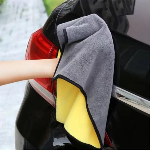 2Pcs Microfiber Thicken Cleaning Cloth Car Washing Towels Double Sided Soft Quick Dry Water-Absorption Window Wipe Rag 30 * 60cm in Saudi Arabia
