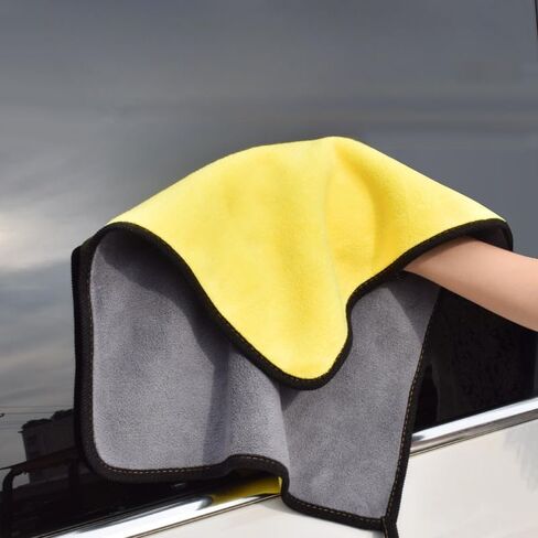 2Pcs Microfiber Thicken Cleaning Cloth Car Washing Towels Double Sided Soft Quick Dry Water-Absorption Window Wipe Rag 30 * 60cm in Saudi Arabia