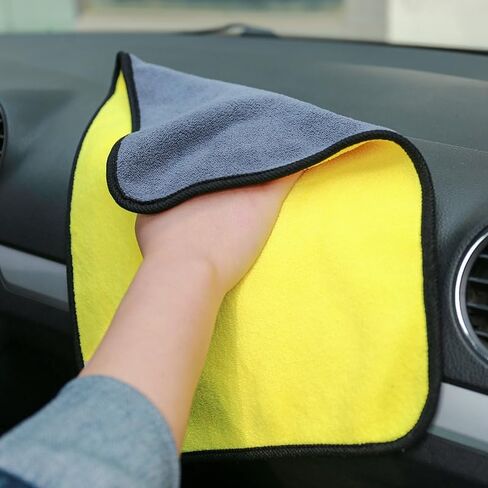 2Pcs Microfiber Thicken Cleaning Cloth Car Washing Towels Double Sided Soft Quick Dry Water-Absorption Window Wipe Rag 30 * 60cm in Saudi Arabia