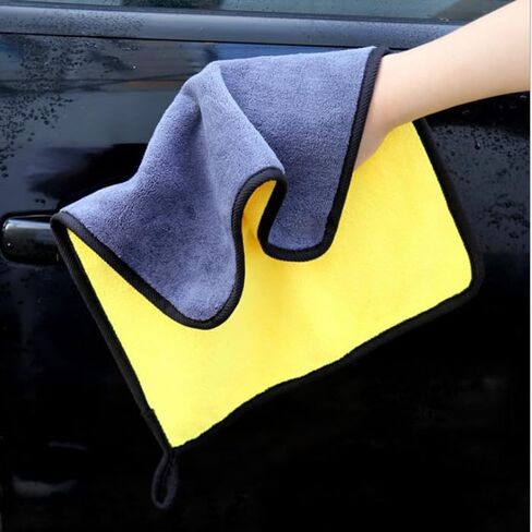 2Pcs Microfiber Thicken Cleaning Cloth Car Washing Towels Double Sided Soft Quick Dry Water-Absorption Window Wipe Rag 30 * 60cm in Saudi Arabia