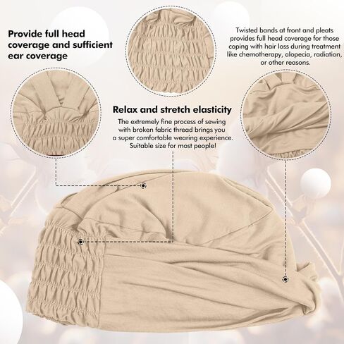 Zhengmy 4 PCS Chemo Beanies Hats للنساء عقدة رئيسية ممسة برأس عمامة مرنة لفائف لمرضى تساقط الشعر للسرطان متعددة الألوان in Saudi Arabia