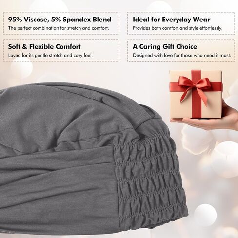 Zhengmy 4 PCS Chemo Beanies Hats للنساء عقدة رئيسية ممسة برأس عمامة مرنة لفائف لمرضى تساقط الشعر للسرطان متعددة الألوان in Saudi Arabia