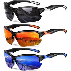 Sports Polarized Sunglasses for Men Cycling Running Fishing UV Protection Sun Glasses Lightweight Half Frame Goggles in Kuwait