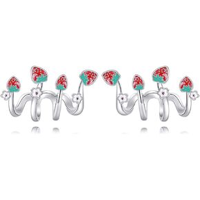 Tiger Rider Mushroom/Rose Cross 925 Sterling Silver Earns Stud Claw Cuff Cuff Gute Gothic المجوهرات القوطية للنساء هدية ... in Kuwait