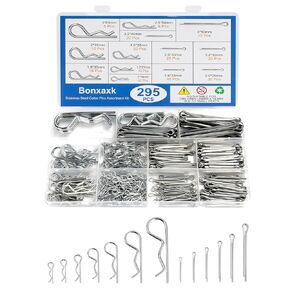 180 PCS Cotter Pins Kit ، 7 أحجام من السحابات الزنبركية ، دبابيس مستقيمة ، دبوس عوائق لقفل المقطورة ، المشابك ، جزازات العشب ، الشاحنات ، إصلاح المحرك في مقاطع القطر in Kuwait