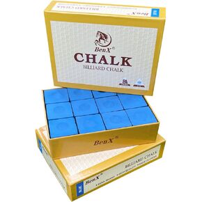 Pool Cue Chalk 24 Pack (2x12 Boxes) - Blue Billiard Chalk Cubes, High Grip Formula, Professional Tournament Grade, Mess-Free Application for Enhanced Spin & Control in Saudi Arabia