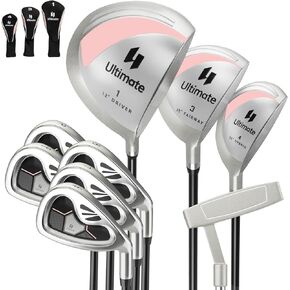 ULTIMATE Women's Complete Golf Club Set, 9/11pcs Right Handed Ladies Golf Clubs Set w/ 460cc Alloy Driver, #3 Fairway Wood, Hybrid, #6/#7/#8/#9/#P Irons & Putter in Kuwait