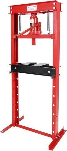 20 Ton Hydraulic Shop Press, H-Frame, 7-Hold Adjustable Height, with Movable Plates and Dust Cover, for Garage or Professional Users, Red in Kuwait