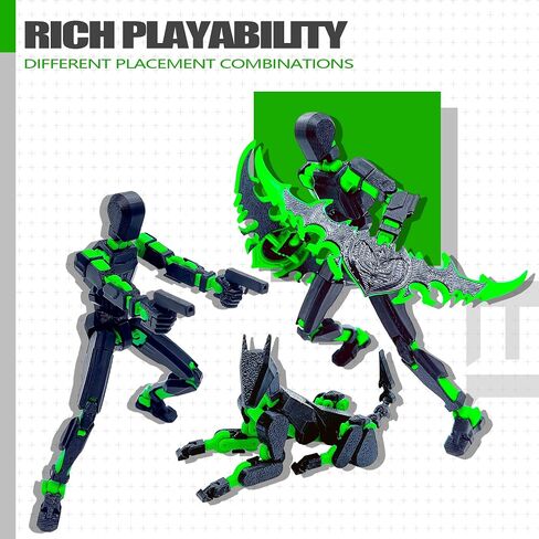 (الانتهاء من التجميع) مجموعة أرقام الإجراء T13 ، ألعاب ثلاثية الأبعاد Robo 13 Figure ، Dummy 13 Titan 13 Action Figure (Black + Orange) in Saudi Arabia
