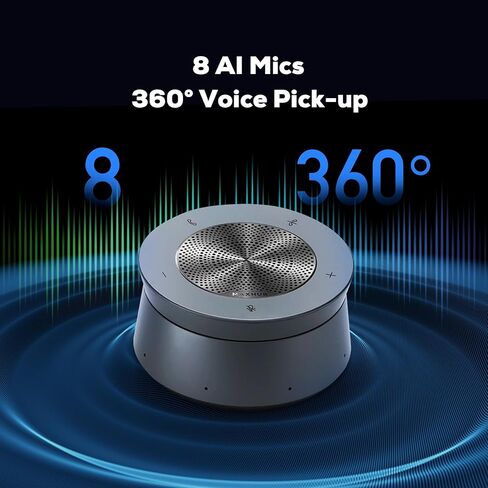 BM35 Wireless Bluetooth Microphone Conference Speakerphone ، 360 ° Pickup Omnidirectional Sound Pickup 20ft RADIUS 8-ARRAY ARRAY ، AI LOVENTING NFC اتصال سريع لاسلكي ، in Saudi Arabia