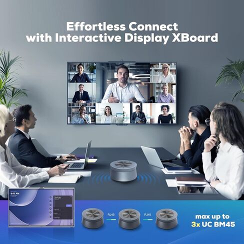 BM35 Wireless Bluetooth Microphone Conference Speakerphone ، 360 ° Pickup Omnidirectional Sound Pickup 20ft RADIUS 8-ARRAY ARRAY ، AI LOVENTING NFC اتصال سريع لاسلكي ، in Saudi Arabia