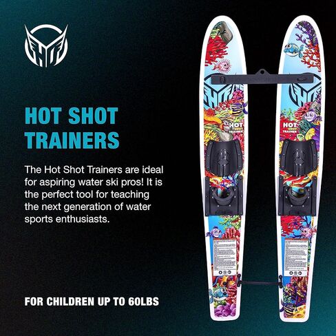 HO Sports Hot Shot Kids Water Ski Trainers with Bar & Rope - Ultimate Training Water Skis System, 48", Youth and Kids up to 70 lbs in Saudi Arabia