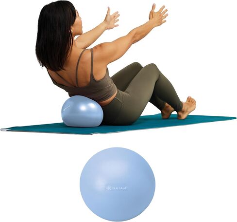 Gaiam mini ab ball ، 8 بوصة قابلة للنفخ كرة تمرينات لمكافحة القوة للقوة الأساسية ، بيلاتيس ، اليوغا ، والعلاج الطبيعي ، تشمل قش التضخم ، قابس وتنزيل دليل in Kuwait