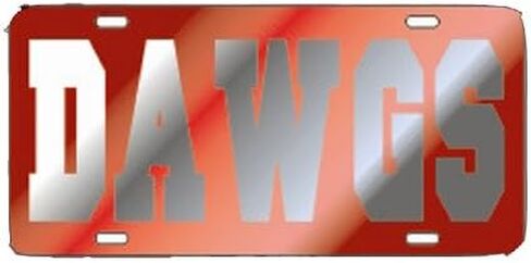 Craftique Georgia Bulldogs Red w/Silver Dawgs Car Tag in Saudi Arabia