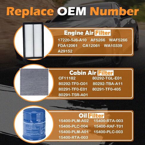 CA11399 Engine Air Filter & CF10134 Cabin Air Filter Fit for 2014-2015 2017-2022 Honda Accord L4 2.0L Hybrid in Saudi Arabia