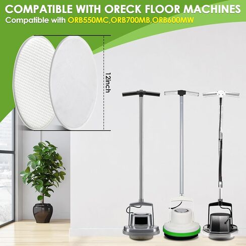 12" Floor Machine Pads Compatible with Oreck Commercial 550MC Orbiter Scrubber Machine, Microfiber Carpet Bonnet, Floor Buffer Pad for Deep Cleaning Tile(3 Pack,Stripper & Bonnet & Buffer) in Saudi Arabia