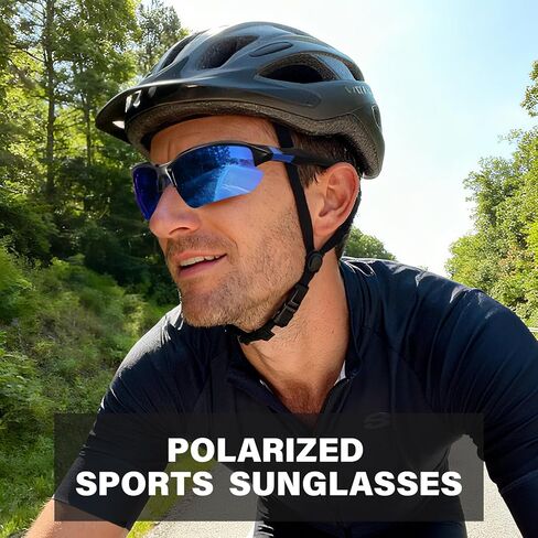 Sports Polarized Sunglasses for Men Cycling Running Fishing UV Protection Sun Glasses Lightweight Half Frame Goggles in Kuwait