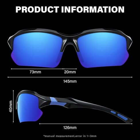 Sports Polarized Sunglasses for Men Cycling Running Fishing UV Protection Sun Glasses Lightweight Half Frame Goggles in Kuwait
