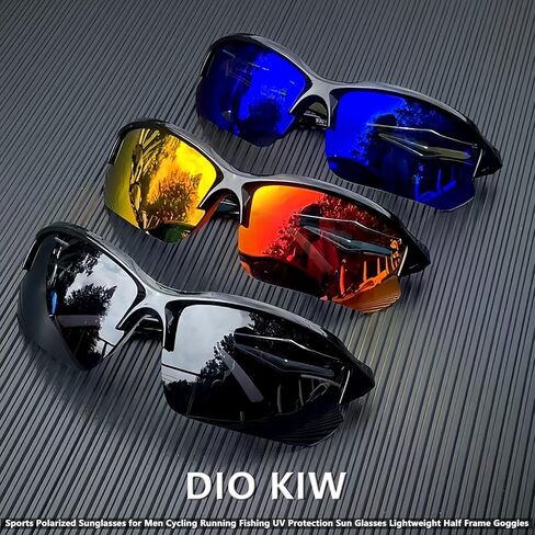 Sports Polarized Sunglasses for Men Cycling Running Fishing UV Protection Sun Glasses Lightweight Half Frame Goggles in Kuwait