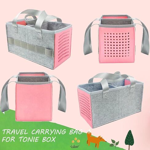 Carrying Case for Toniebox Audio Player Starter Set,Travel Felt Cloth Musical Toy Folding Hand Bag for Tonie Starter Set and Tonies Figures (Green) in Saudi Arabia