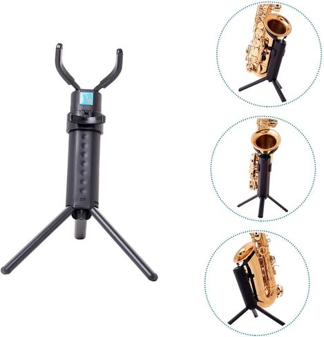 Foldable Alto Saxophone Storage Rack Stand Lightweight Portable Sax Bracket with Stable Tabletop Design Easy Carry Black Saxophone Holder for Home and Music Classroom Use in Saudi Arabia