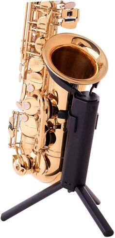 Foldable Alto Saxophone Storage Rack Stand Lightweight Portable Sax Bracket with Stable Tabletop Design Easy Carry Black Saxophone Holder for Home and Music Classroom Use in Saudi Arabia
