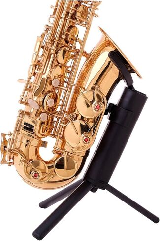 Foldable Alto Saxophone Storage Rack Stand Lightweight Portable Sax Bracket with Stable Tabletop Design Easy Carry Black Saxophone Holder for Home and Music Classroom Use in Saudi Arabia