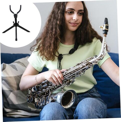 Foldable Alto Saxophone Stand Practical Display Rack for Home Music Rooms and Performances Black Sax Holder Gift for Saxophone Players in Kuwait