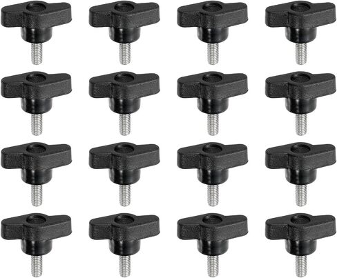 Z- Shaped Thumb Screws 304 Stainless Steel Tee Wing Knobs Screws Clamping t Head, M6 x 20mm Thread Fit for Replace Hand Tightening Knob Supply - Z Shaped (16 Pack, Black) in Saudi Arabia