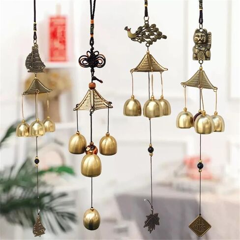Chimes Copper Wind Bell - Outdoor Yard Garden Decorative Door Bell for Home & Car Hanging Decor ﻿(S2 Wind Chime) in Saudi Arabia