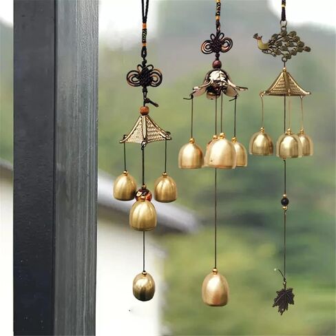 Chimes Copper Wind Bell - Outdoor Yard Garden Decorative Door Bell for Home & Car Hanging Decor ﻿(S2 Wind Chime) in Saudi Arabia