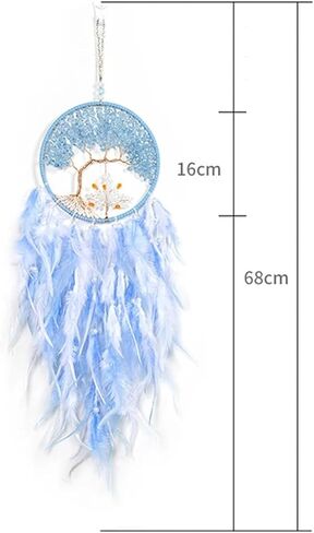 Dream Catcher Tree of Life Wall Hanging Decor Wind Chimes - Boho Decor Dreamcatcher Ornaments(11-Without Lights) in Kuwait