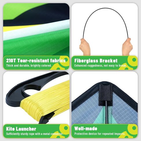 Doinfly- Super Barge Rainbow Delta Kite ، متينة وسهلة للغاية للطيران والمستقرة وسهلة التجميع ، طائرة طائرة طائرة شاطئية ذات خط واحد مع ألعاب وأنشطة في الهواء الطلق. (Delta Rainbow Pro Kite) in Kuwait