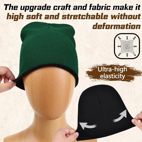 ZOORON Reversible Skull Caps for Men Women Reversible Beanie with -Double Side Warm Winter Fisherman Beanie in Saudi Arabia
