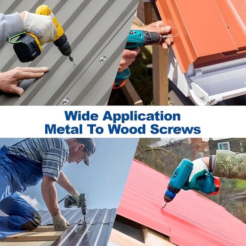 مسامير تسقيف المعادن #10 × 1-1/2inch ، 320-PCs ، ورقة طلاء صدأ الرأس السداسي إلى جانب غسالة مطاطية EPDM ، نقطة حادة ، مقبس سداسي سداسي in Kuwait