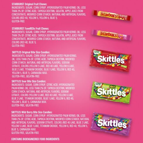 SKITTLES & STARBURST Variety Pack Full Size Chewy Candy Assortment, 62.79 oz, 30 Count in Saudi Arabia